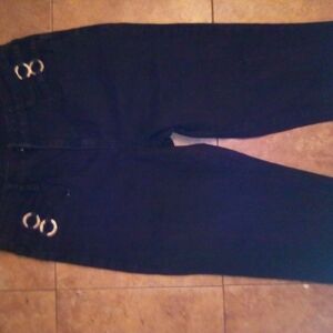 Bebe Black Pants with Silver Ring Details